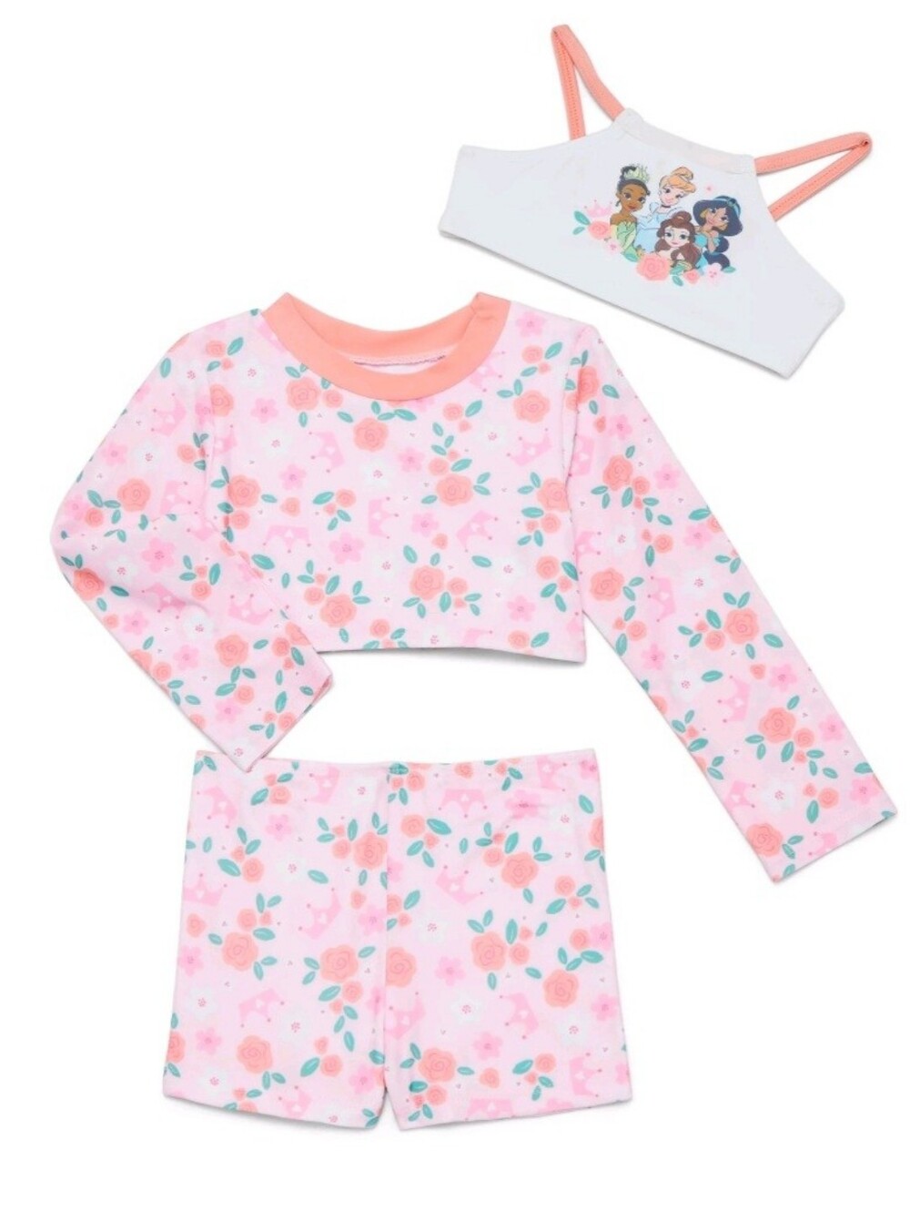 Princess Toddler Girl Rash Guard & Bikini Swimsuit